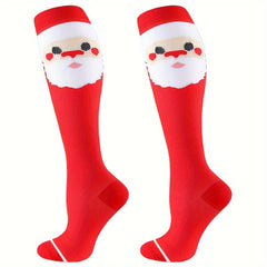 Compression Socks Women Men Circulation Support Christmas Knee High Stockings