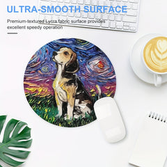 Puppy Round Mouse Pad Non-slip Rubber Base Small Size