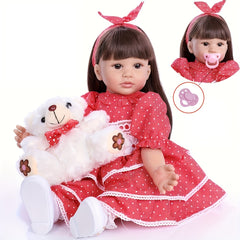 22" Reborn Doll Lifelike 55 Cm Silicone Girl Doll with Long Hair
