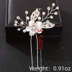 Faux Pearl Hair Jewelry Flower Hairpins Rose Golden Silvery Hair Clip Wedding