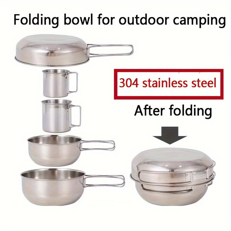 5pcs Stainless Steel Tableware Set for Camping