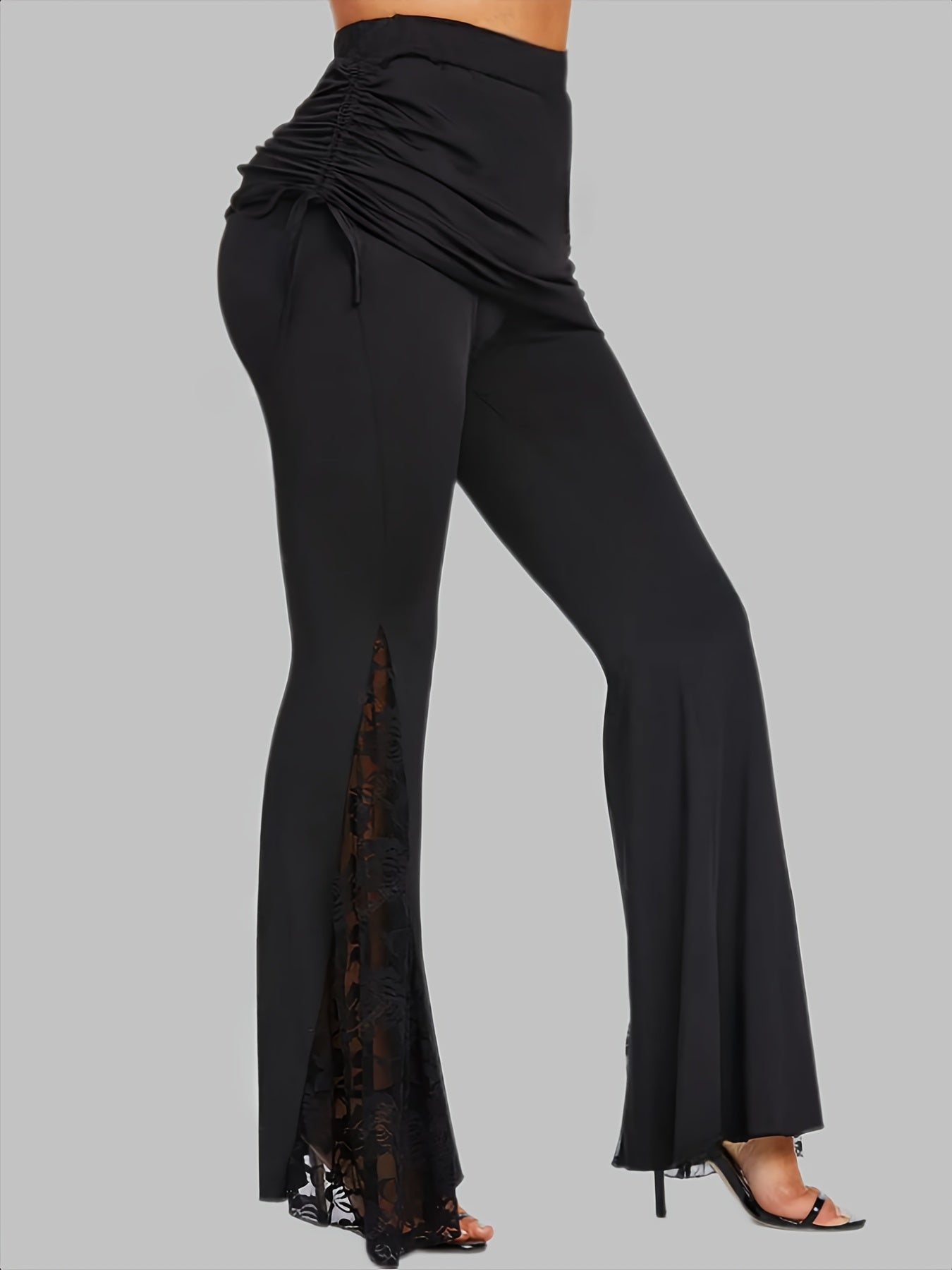 High Waist Flare Pants Casual Flare Leg Pants Women's Clothing