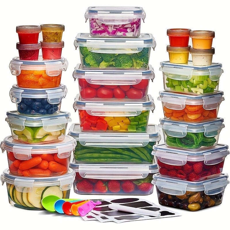 24pcs Refrigerator Sealed Freshkeeping Boxes Food Jar Storage Box