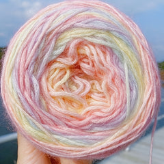 Gradient Mohair Yarn Colorful Beanie Soft Knitting Crochet Yarn