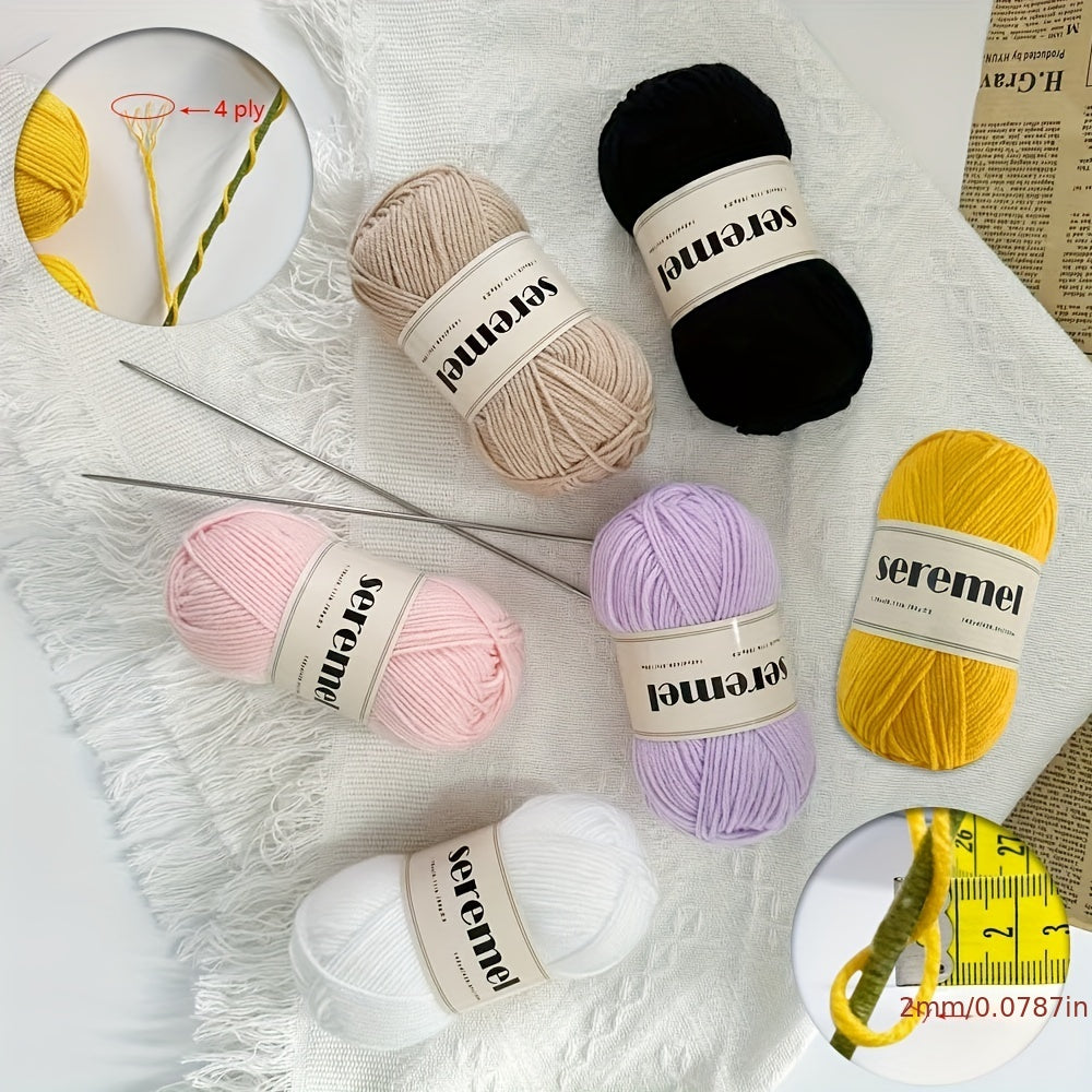 2pcs 100g 280 Yards Soft 4 ply Acrylic Yarn Skeins for Crocheting & Knitting