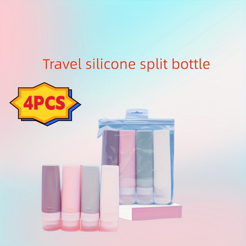 4pcs Silicone Empty Travel Bottles Refillable Squeeze Bottles