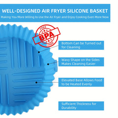 3pcs Air Fryer Silicone Liners Pot For 3-5 QT Air Fryer Reusable Baking Tray
