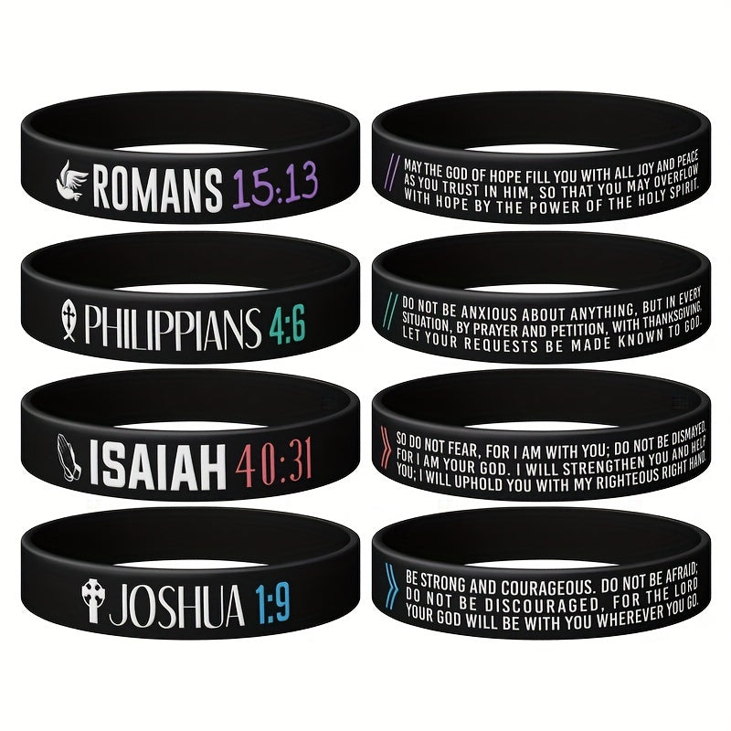 4pcs Letter Pattern Silicone Bracelet Christmas