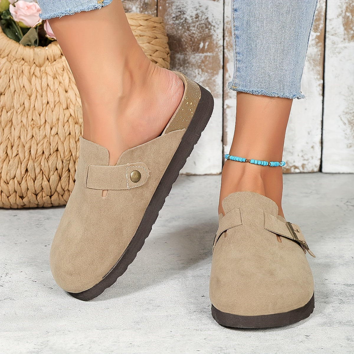 Round Toe Flat Sports Sandals Non Slip Heighten Slides