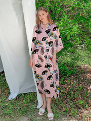 Women's V-Neck Lounge Robe with Belt