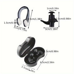 Swim Silicone Earplugs & Nose Clip Set for Water Sports