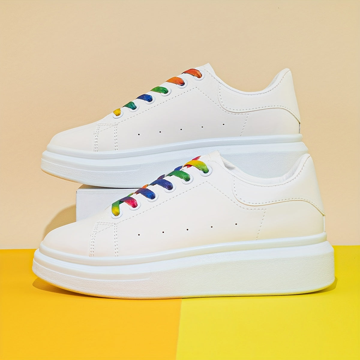 Women's Platform Skate Shoes Lace Up Sports Walking Sneakers
