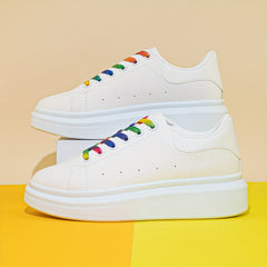 Women's Platform Skate Shoes Lace Up Sports Walking Sneakers