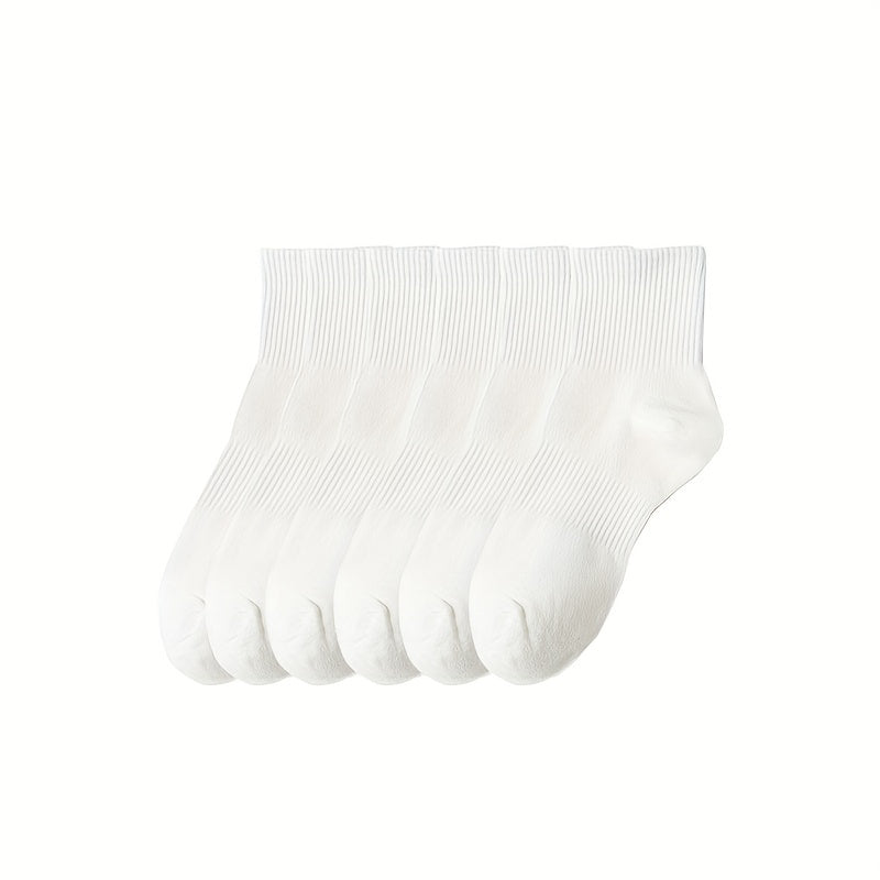 6 Pairs Cotton Socks Men Women Grey