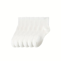 6 Pairs Cotton Socks Men Women Grey