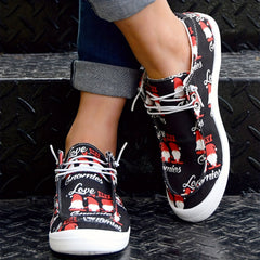 Women's Dwarf Cartoon Canvas Flat Shoes Lightweight Comfortable Walking
