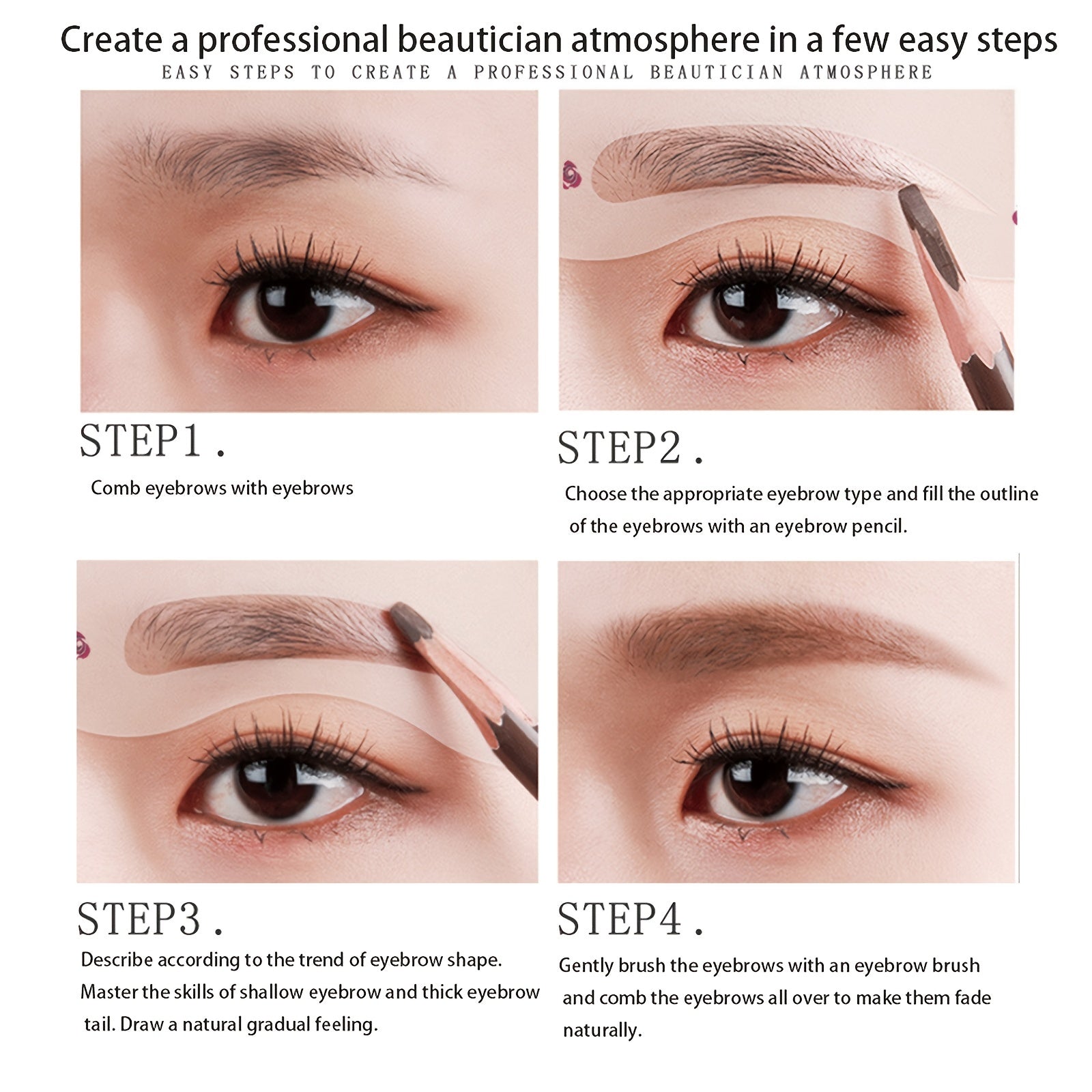 10Pcs Eyebrow Stencils Kit Professional Portable Shaping Stencils