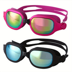 2 Pack Anti-fog Swim Goggles UV Protection Leakproof Glasses