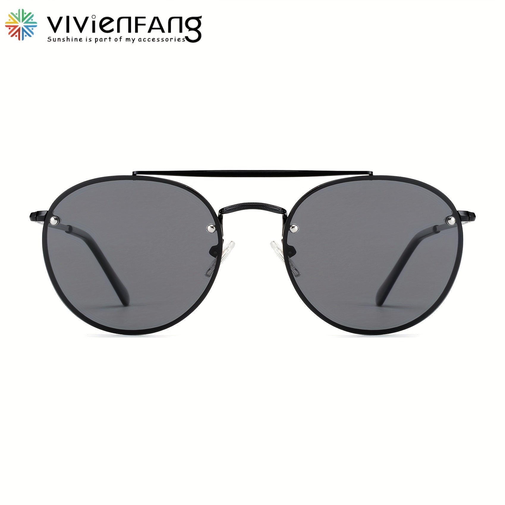 VIVIENFANG Round Polarized Aviator Sunglasses For Men UV Protection