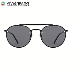VIVIENFANG Round Polarized Aviator Sunglasses For Men UV Protection