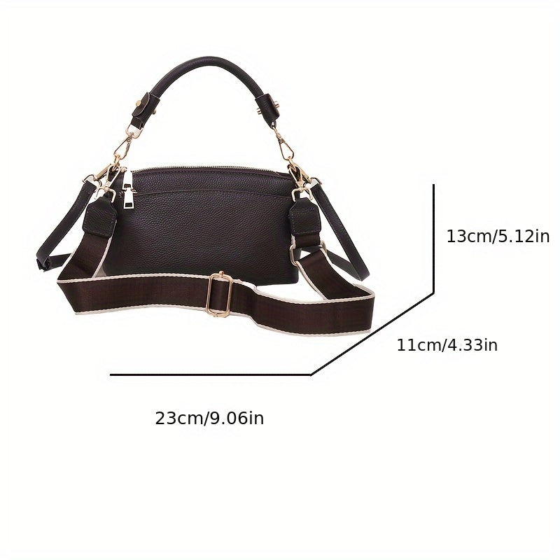 Women's Leather Handbag Large Capacity Tote & Crossbody Bag Multiple Colors