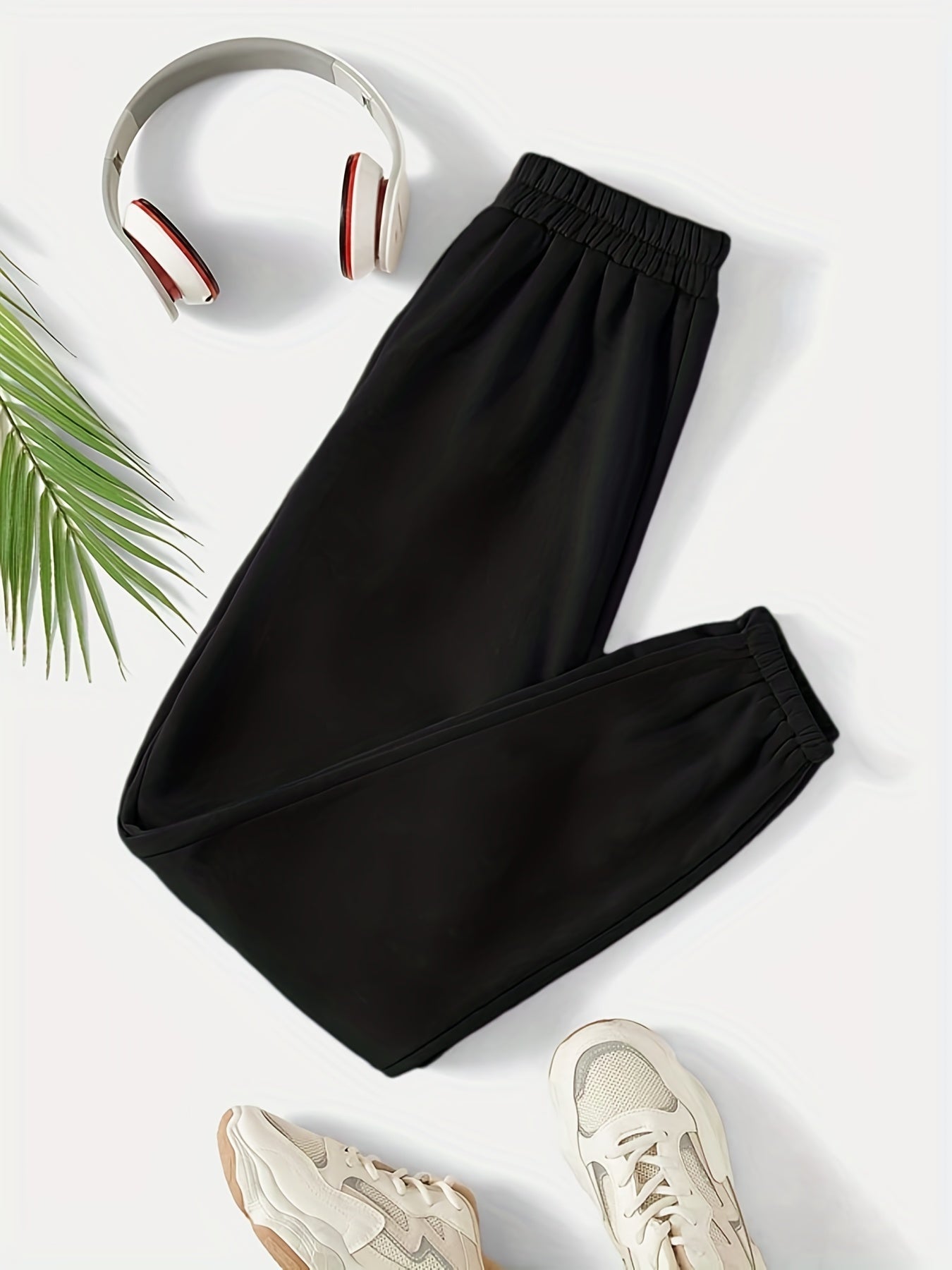 Elastic Waist Jogger Pants Casual Comfy Sporty Pants for Women