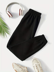 Elastic Waist Jogger Pants Casual Comfy Sporty Pants for Women