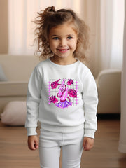 Toddler Kids Cartoon Flower Finger Print Casual Sweatshirt