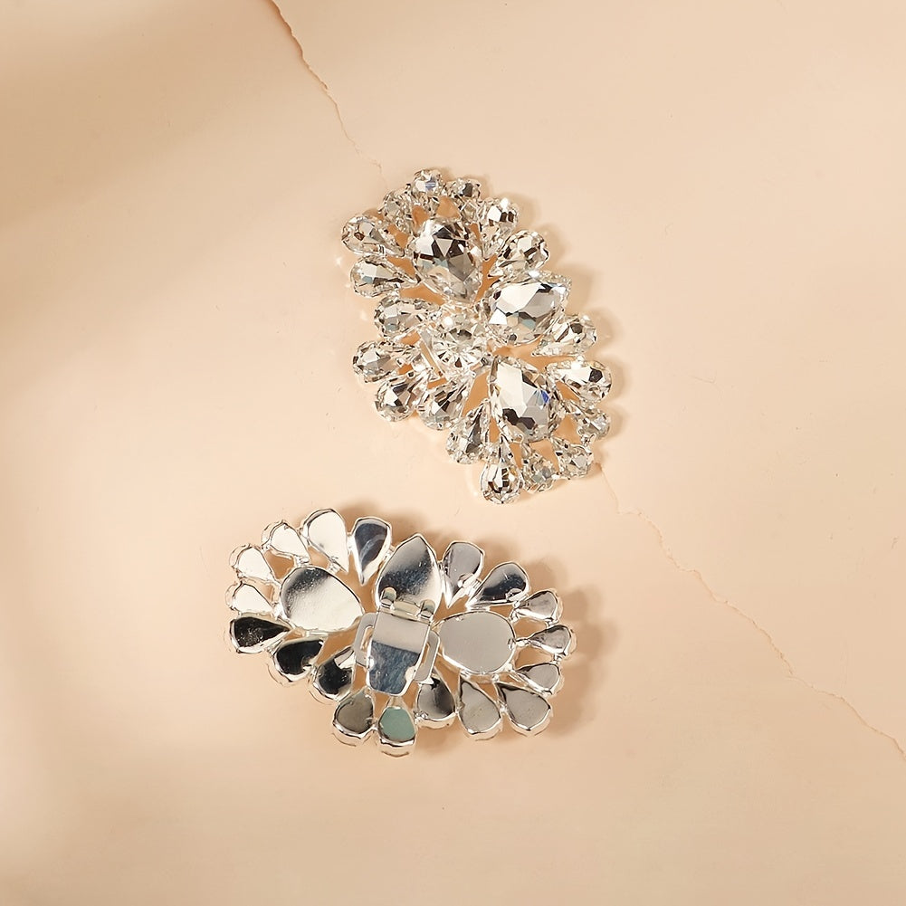Crystal Shoe Clips Rhinestone Shoe Buckles Women DIY Shoe Decoration