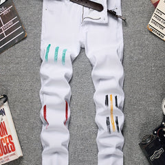 Mens Slim Fit Stretch Denim Jeans Casual Street Style Pants