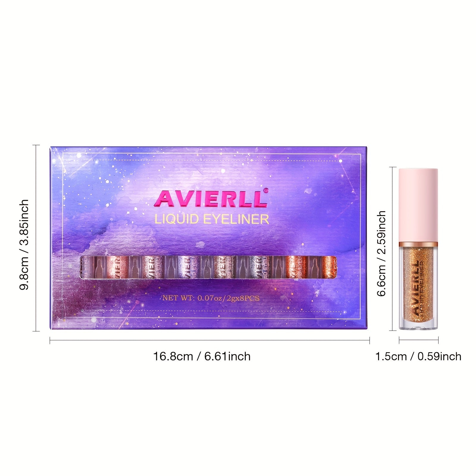 8 Colors Glitter Eyeliner Set Waterproof Easy to Apply