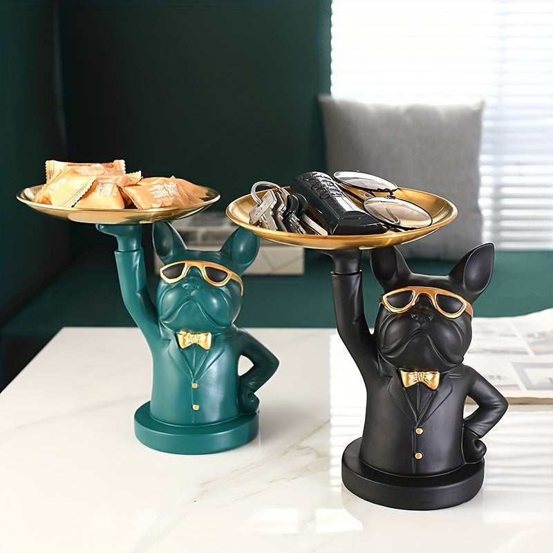 Bulldog Dog Resin Storage Tray Home Office Decoration Props