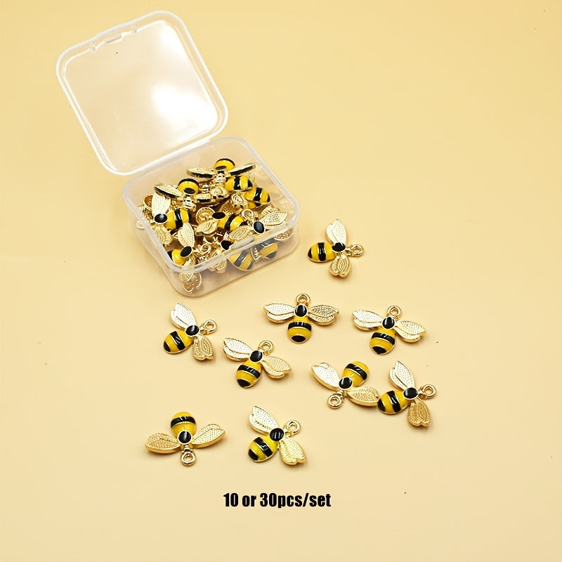 30pcs Golden Bee Shape DIY Ear Pendant Necklace Bracelet Jewelry Accessories