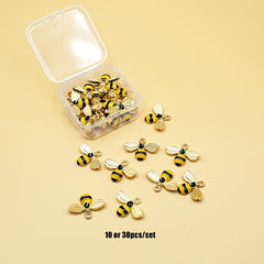 30pcs Golden Bee Shape DIY Ear Pendant Necklace Bracelet Jewelry Accessories