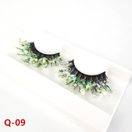 Glitter False Eyelashes Dramatic Fluffy Makeup Lashes for Stage Cosplay Parties