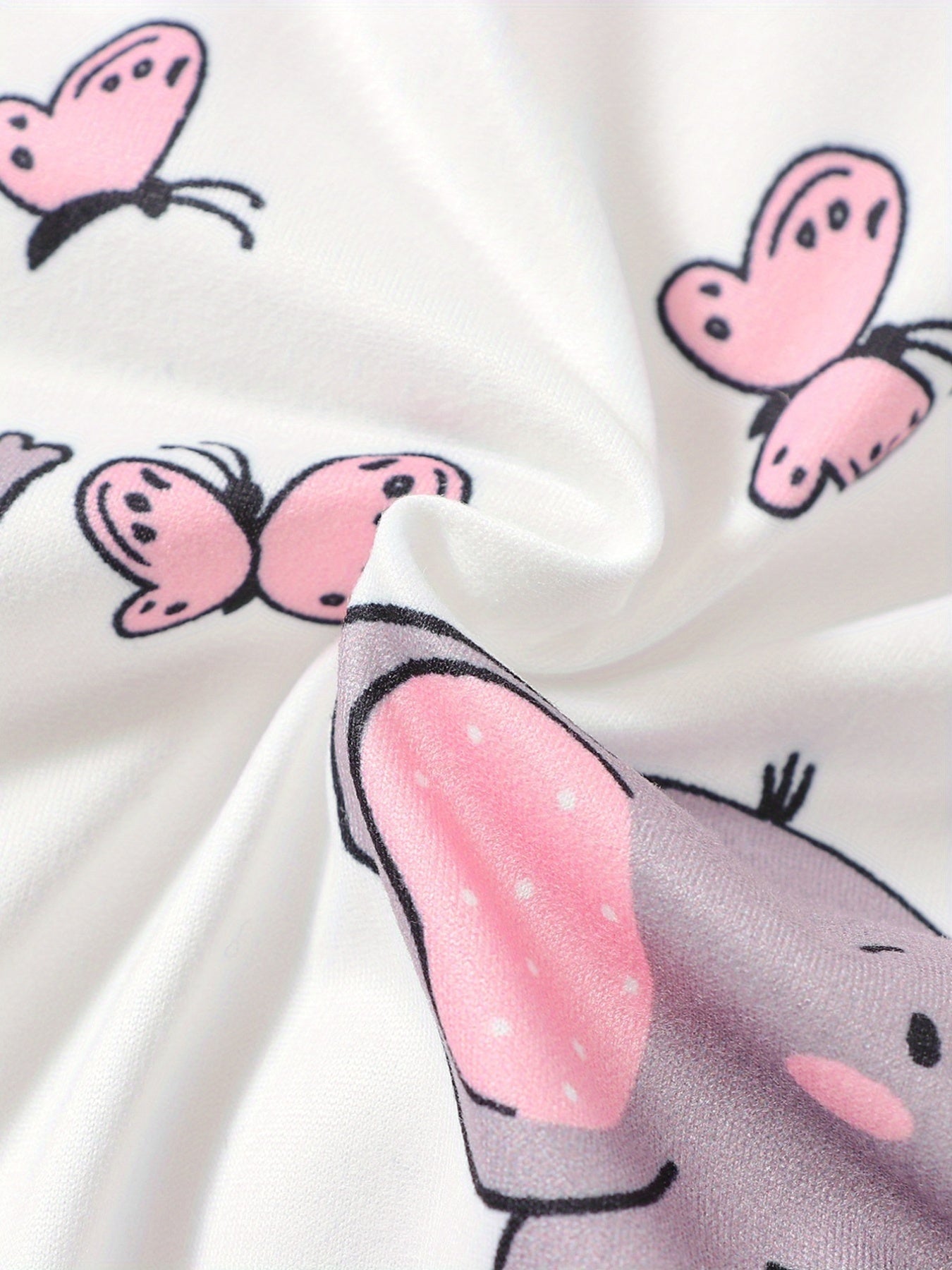 Elephant Print Short Sleeve Romper Jumpsuit for Baby Girls and Boys