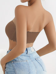 Soft Strapless Bandeau Bra with Scallop Trim for Women