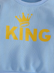 Toddler Boys KING Print Pullover Trousers Set
