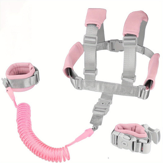 2-In-1 Pink Toddler Leash & Wrist Link - 2.5m Length