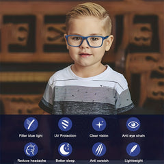TR90 Frame Glasses for Boys 7-12 Years Old