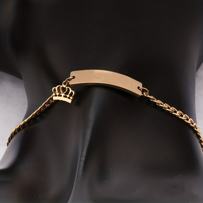 Stainless Steel Laser DIY Letter Bracelet for Boys and Girls