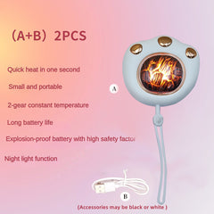 Mini Heater 1200mAh Night Light Wireless Portable Hand Warmer