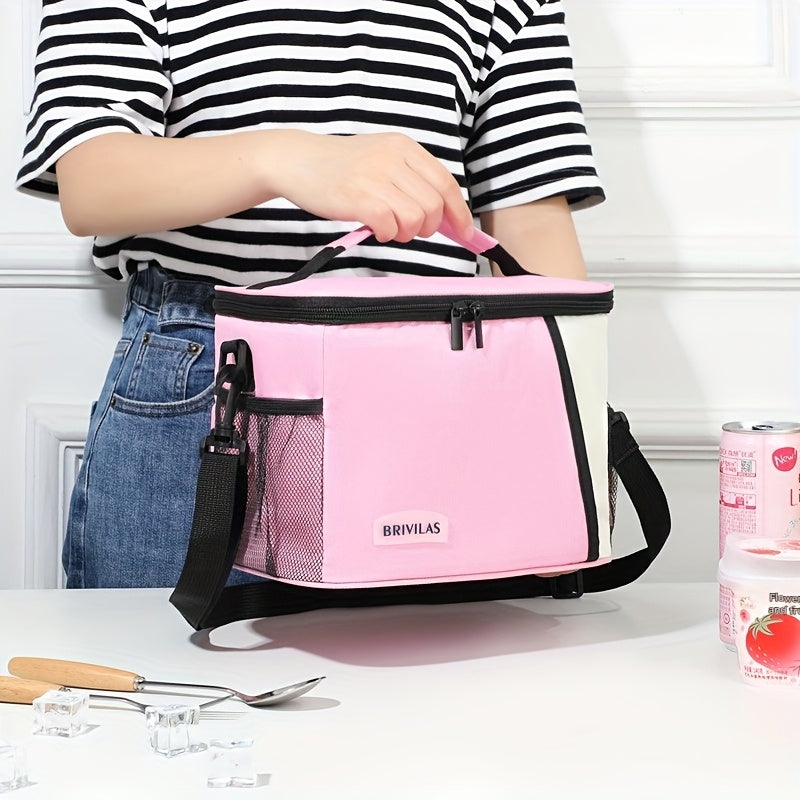 Large Capacity Crossbody Lunch Bag Dopamine Colorful Picnic Bag