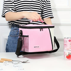 Large Capacity Crossbody Lunch Bag Dopamine Colorful Picnic Bag