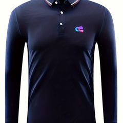 Vintage Polo Shirt Casual Stretch Lapel Button Up Men's Clothing
