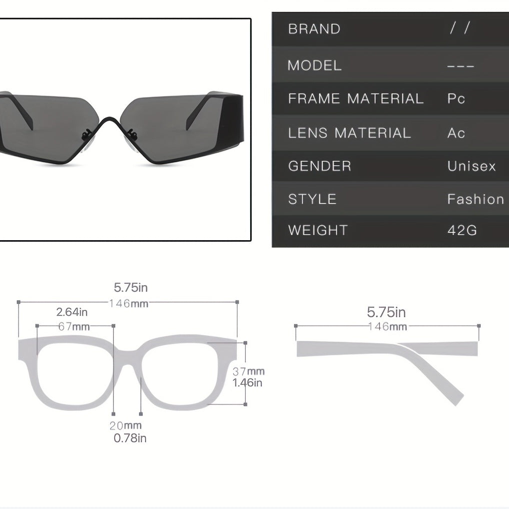 Men's Rimless Street Style Sunglasses Retro Mixed Glasses