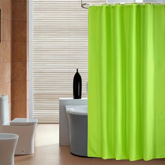 Green Shower Curtain Waterproof Fabric Bathroom Decor