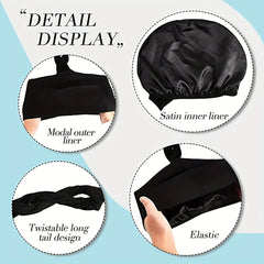 Vintage Head Wraps For Men, Modal And Satin Turban Scarf Tie