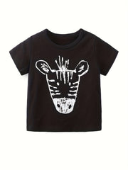 Baby Boys Giraffe Print T-shirt Summer Short-sleeved Top