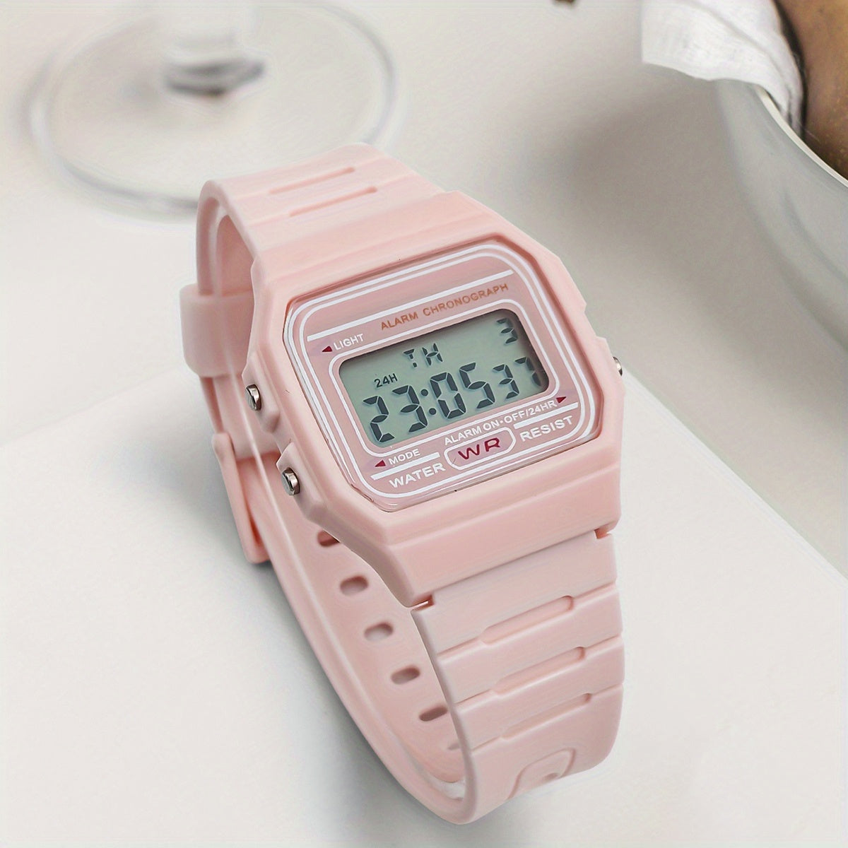 Waterproof Square Electronic Student Wrist Watch Digital Watch For Girls